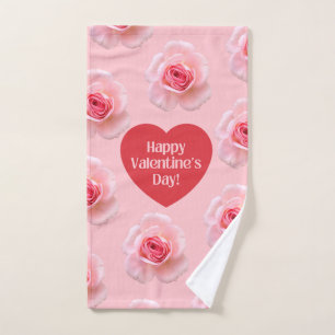 Pattern Happy Valentine`s Day 2024 Background Hand Towel