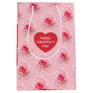 Pattern Happy Valentine`s Day 2024 Background     Medium Gift Bag