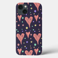 Pattern Hearts Colourful Girly Modern Cute