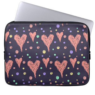 Pattern Hearts Colourful Girly Modern Cute     Laptop Sleeve