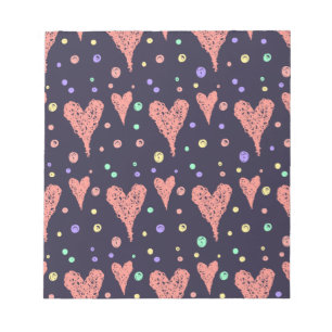 Pattern Hearts Colourful Girly Modern Cute     Notepad