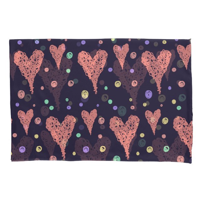 Pattern Hearts Colourful Girly Modern Cute    Pillowcase (Front-Left)
