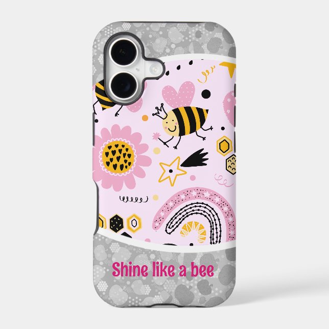  Pattern honey bee shapes iPhone Case (Back)