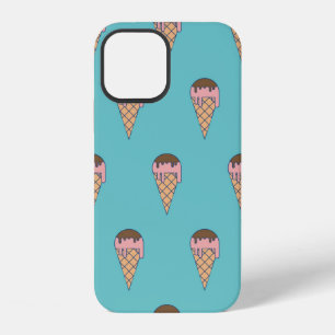 Pattern Ice cream on Pastel colour background, vin iPhone 12 Case