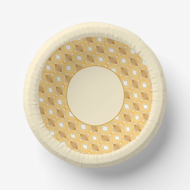 Pattern In Gold And Cream Paper Plate (Front)