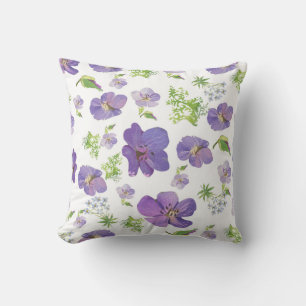 pattern in the style of provence lilac flowers cushion