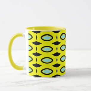 Pattern in Yellow, Blue and Black Mug