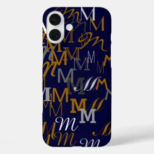 pattern initial name iPhone 16 plus case