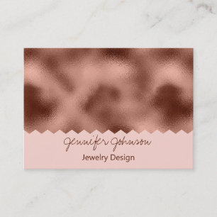 Pattern Jewellery Design Rose Gold Foil Business Card
