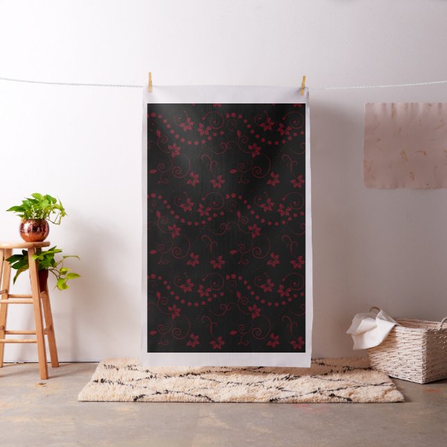 Pattern Leaf wine floral ~ editable background Fabric (In Situ)