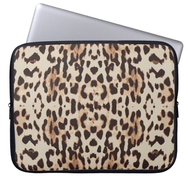 Pattern leopard skin background laptop sleeve (Front)