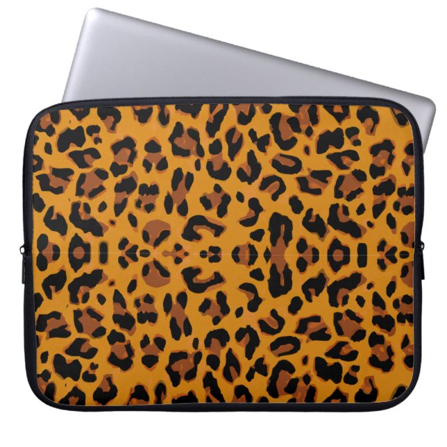 Pattern leopard skin background laptop sleeve (Front)