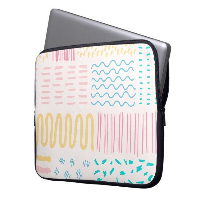 Pattern lines laptop sleeve (Front Left)
