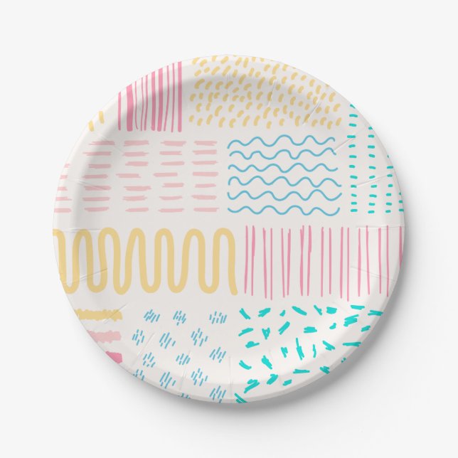 Pattern lines paper plate (Front)