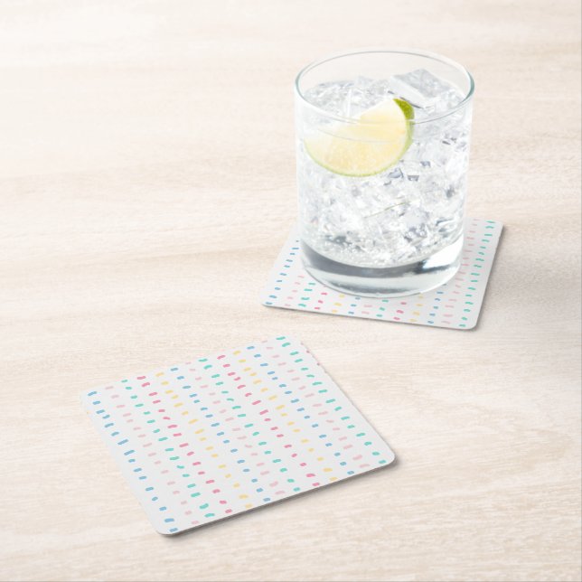 Pattern lines square paper coaster (Insitu)