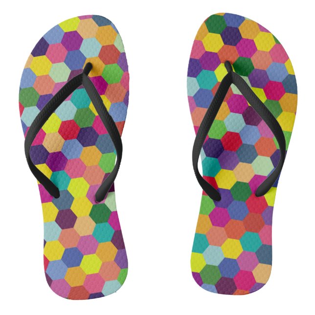 Pattern Modern Colourful- Fashion spring hipster Flip Flops (Footbed)