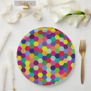 Pattern Modern Colourful- Fashion spring hipster Paper Plate
