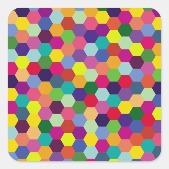 Pattern Modern Colourful- Fashion spring hipster Square Sticker (Front)
