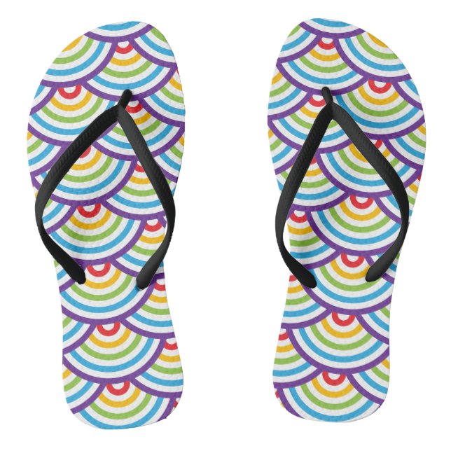 Pattern Modern Stylish Geometric Vintage    Flip Flops (Footbed)