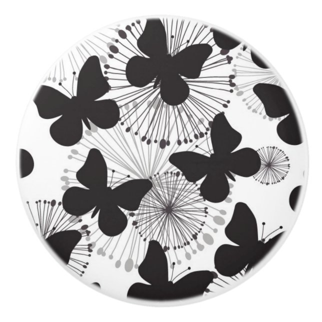 pattern of a butterfly ceramic knob (Front)