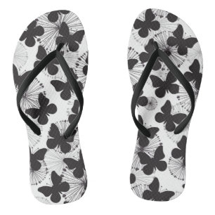 pattern of a butterfly flip flops