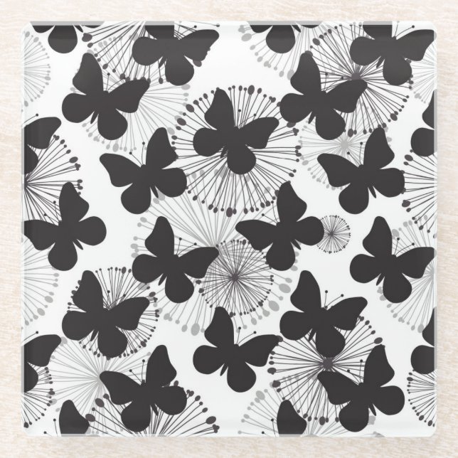 pattern of a butterfly glass coaster (Front)