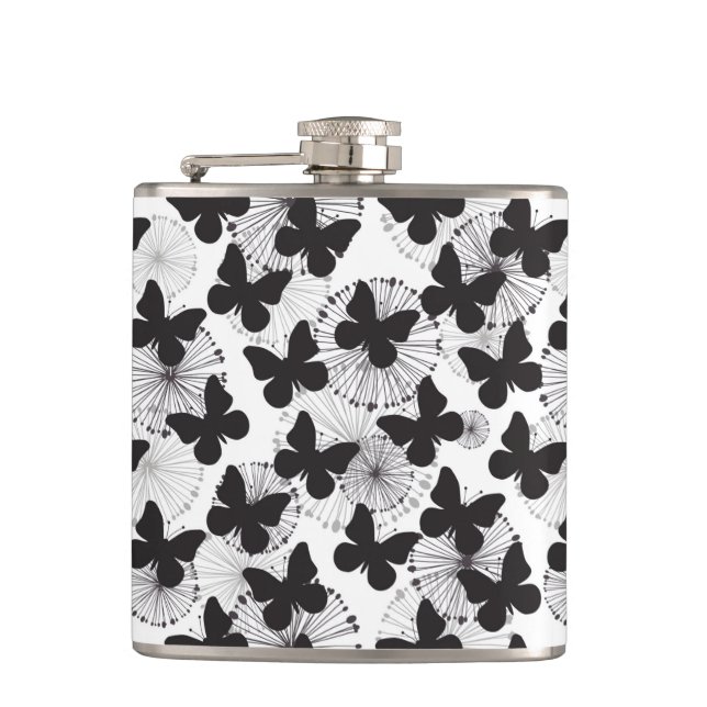 pattern of a butterfly hip flask (Front)