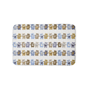 pattern of a toy teddy bear bath mat