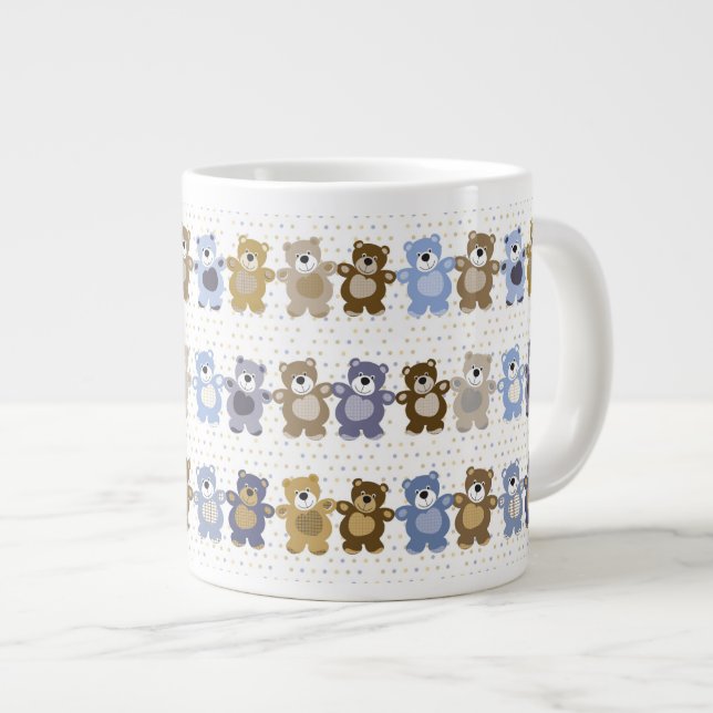 pattern of a toy teddy bear large coffee mug (Front Right)