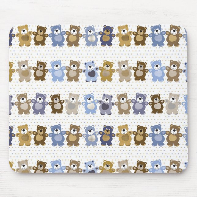 pattern of a toy teddy bear mouse mat (Front)