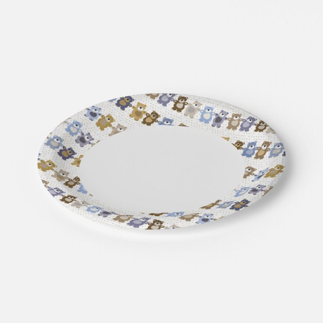 pattern of a toy teddy bear paper plate (Angled)