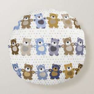 pattern of a toy teddy bear round cushion