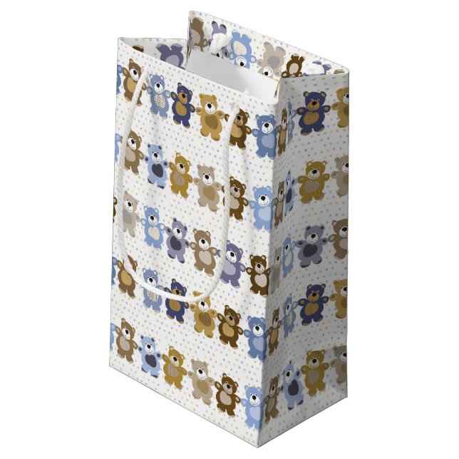 pattern of a toy teddy bear small gift bag (Back Angled)