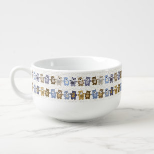 pattern of a toy teddy bear soup mug