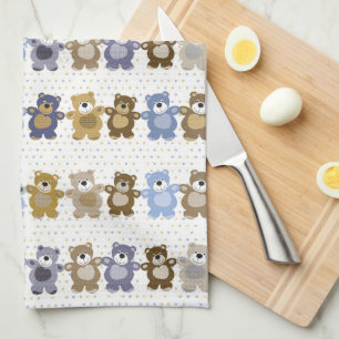 pattern of a toy teddy bear tea towel