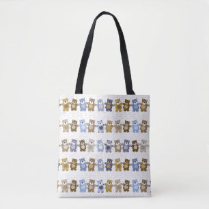 pattern of a toy teddy bear tote bag