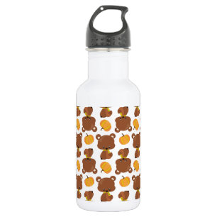 Pattern Of Bears, Cute Bears, Fall, Pumpkins 532 Ml Water Bottle