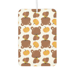 Pattern Of Bears, Cute Bears, Fall, Pumpkins Car Air Freshener