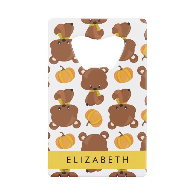 Pattern Of Bears, Cute Bears, Pumpkin, Your Name (Front)