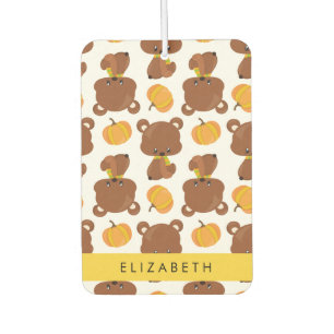 Pattern Of Bears, Cute Bears, Pumpkin, Your Name Car Air Freshener