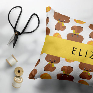 Pattern Of Bears, Cute Bears, Pumpkin, Your Name Pillowcase