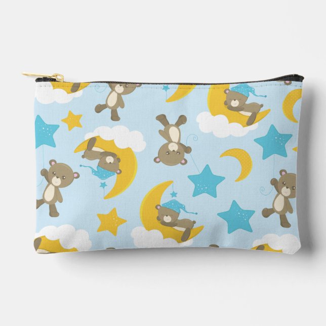 Pattern Of Bears, Cute Bears, Teddy Bears, Stars Accessory Pouch (Front)
