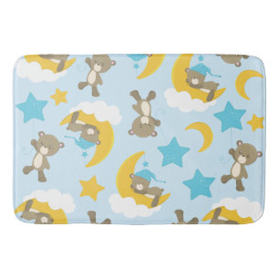 Pattern Of Bears, Cute Bears, Teddy Bears, Stars Bath Mat