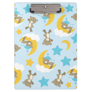 Pattern Of Bears, Cute Bears, Teddy Bears, Stars Clipboard