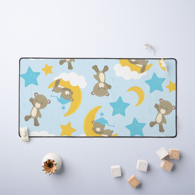 Pattern Of Bears, Cute Bears, Teddy Bears, Stars Desk Mat (Kids Table)