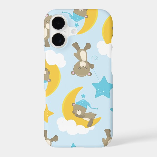 Pattern Of Bears, Cute Bears, Teddy Bears, Stars iPhone Case (Back)
