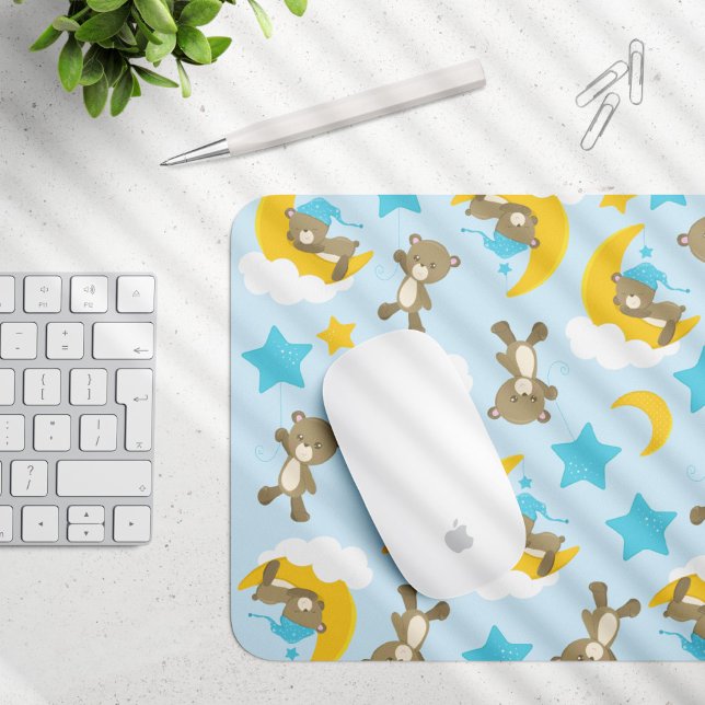 Pattern Of Bears, Cute Bears, Teddy Bears, Stars Mouse Mat (Creator Uploaded)