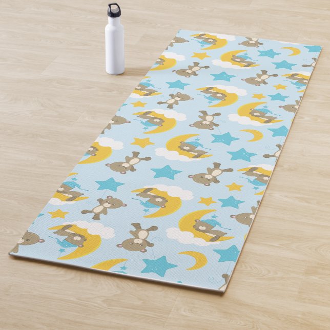 Pattern Of Bears, Cute Bears, Teddy Bears, Stars Yoga Mat (In Situ)