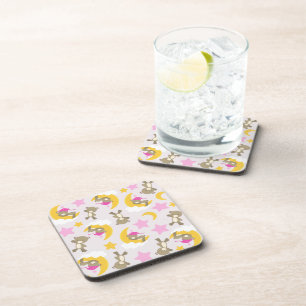Pattern Of Bears, Teddy Bears, Cute Bears, Stars Coaster