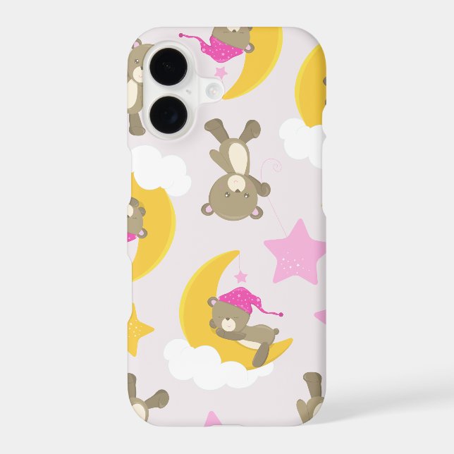Pattern Of Bears, Teddy Bears, Cute Bears, Stars iPhone Case (Back)